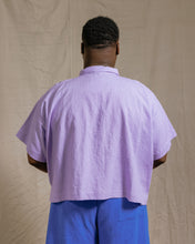 Boxy Collared Top in Lavender Linen (RTS)