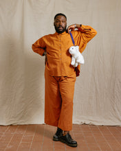 Soft Volume Long Sleeve Top in Rust Linen