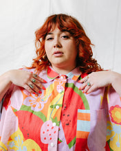 Collared Swing Dress in Tutti Frutti Linen (RTS)