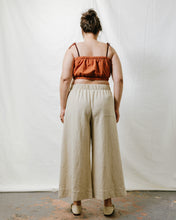 Mid Easy Flare Pant in Oat Milk Linen