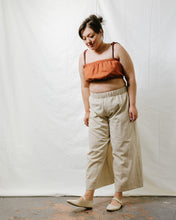 Mid Easy Flare Pant in Oat Milk Linen