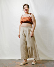 Mid Easy Flare Pant in Oat Milk Linen