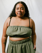 Tube Top in Olive Linen