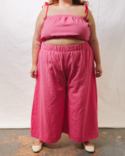 Mid Easy Flare Pant in Carnation Pink Linen