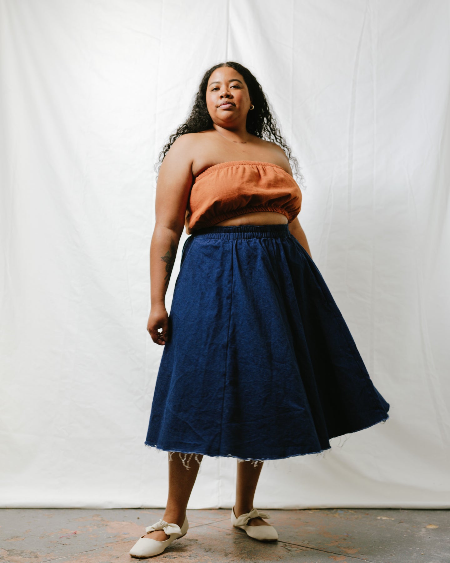 Midi Skirt in Denim