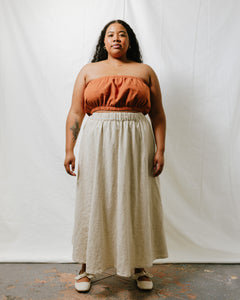 Maxi Skirt in Oat Milk Linen