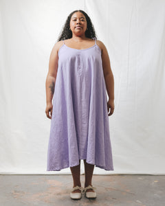 Soft Volume Maxi Dress in Lavender Linen