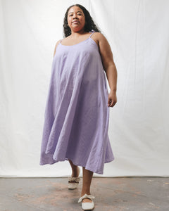 Soft Volume Maxi Dress in Lavender Linen