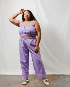 Mid Easy Pant in Lavender Linen