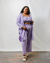 Soft Volume Shirt Dress in Lavender Linen
