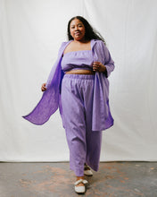 Soft Volume Shirt Dress in Lavender Linen
