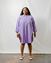 Soft Volume Shirt Dress in Lavender Linen