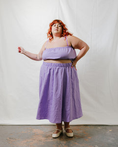 Midi Skirt in Lavender Linen (RTS)