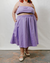 Midi Skirt in Lavender Linen