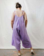 Wide Leg Overalls in Lavender Linen
