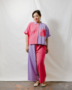 Easy Pant in Lavender + Carnation Linen (RTS)