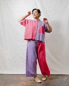 Easy Pant in Lavender + Carnation Linen (RTS)