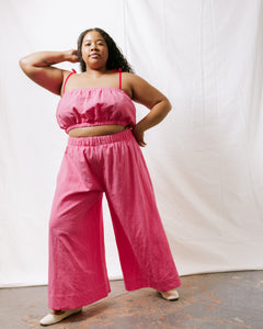 Tube Top in Carnation Pink Linen