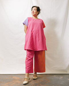 Trapeze Dress in Posy Linen