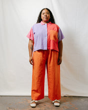 Boxy Collared Top in Posy Linen