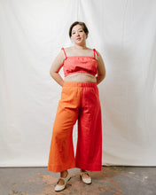 Mid Easy Flare Pant in Poppy + Marigold Linen