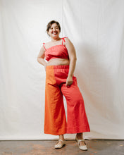 Mid Easy Flare Pant in Poppy + Marigold Linen (RTS)