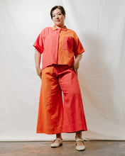 Boxy Collared Top in Poppy + Marigold Linen (RTS)