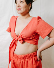 Tied Top in Poppy Linen (RTS)