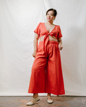 Mid Easy Flare Pant in Poppy Linen (RTS)