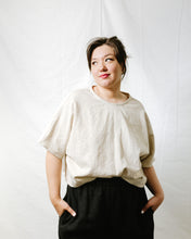 Super Wide Crop Top In Oat Milk Linen