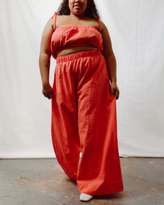 Mid Easy Flare Pant in Poppy Linen