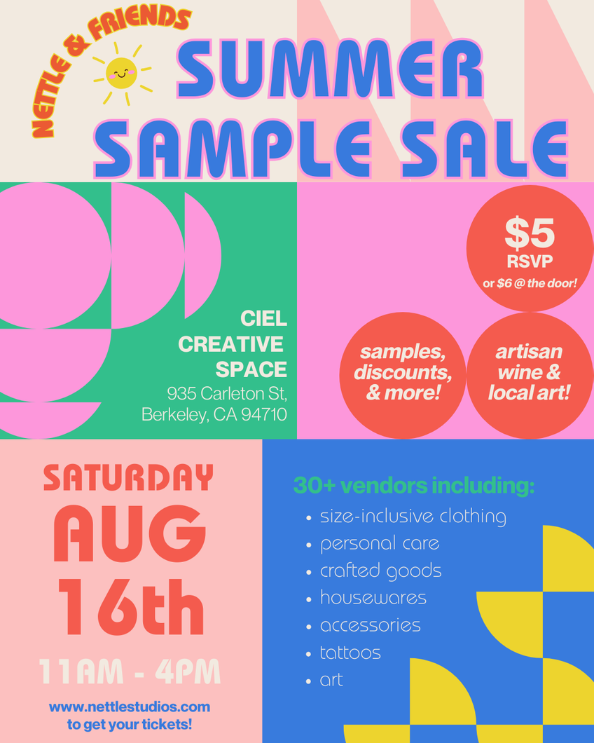 Summer Sample Sale 2025 - August 16th @11AM - 4PM