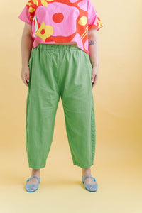 Barrel Pant in Acid Green Twill (RTS)