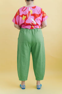 Barrel Pant in Acid Green Twill (RTS)