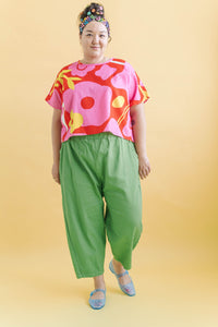 Barrel Pant in Acid Green Twill (RTS)