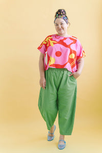 Barrel Pant in Acid Green Twill (RTS)