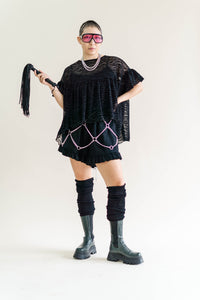 Zebra Mesh Mushroom Top