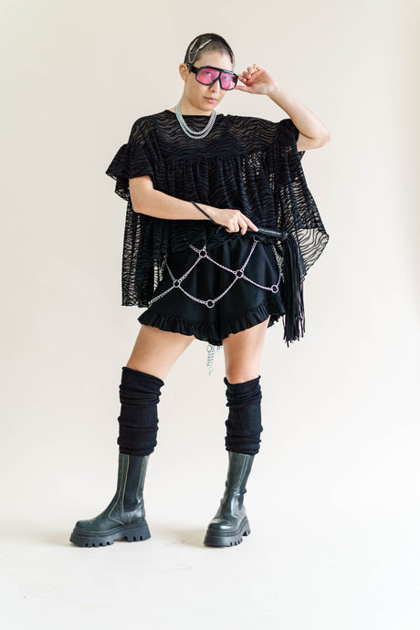 Zebra Mesh Mushroom Top