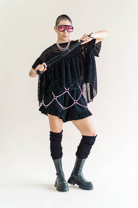Zebra Mesh Mushroom Top
