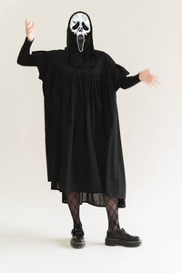 Black Cotton Mushroom Dress