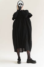 Black Cotton Mushroom Dress