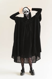 Black Cotton Mushroom Dress