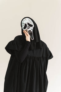 Black Cotton Mushroom Dress