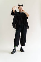 Black Cotton Mushroom Top