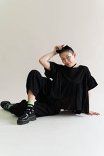 Black Cotton Mushroom Top
