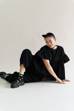 Black Cotton Mushroom Top