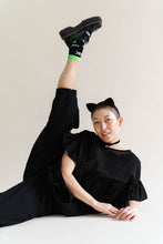 Black Twill Barrel Pant