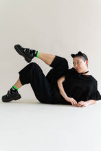 Black Twill Barrel Pant