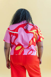 Boxy Collared Top in Petal Pop (RTS)