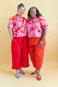 Boxy Collared Top in Petal Pop (RTS)